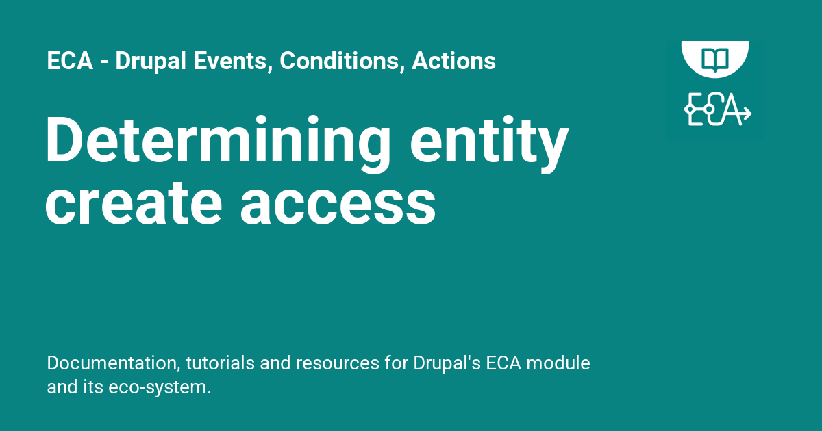 Determining entity create access - ECA - Drupal Events, Conditions, Actions