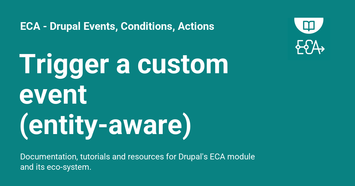 Trigger a custom event (entity-aware) - ECA - Drupal Events, Conditions ...