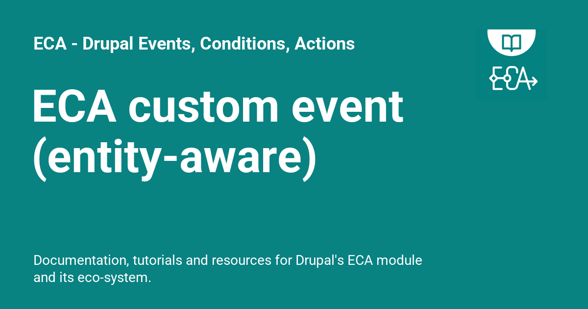 ECA custom event (entity-aware) - ECA - Drupal Events, Conditions ...